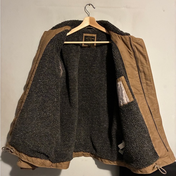 Lucky Brand Brown N-1 Deck Jacket with Black Collar - Picture 2 of 7